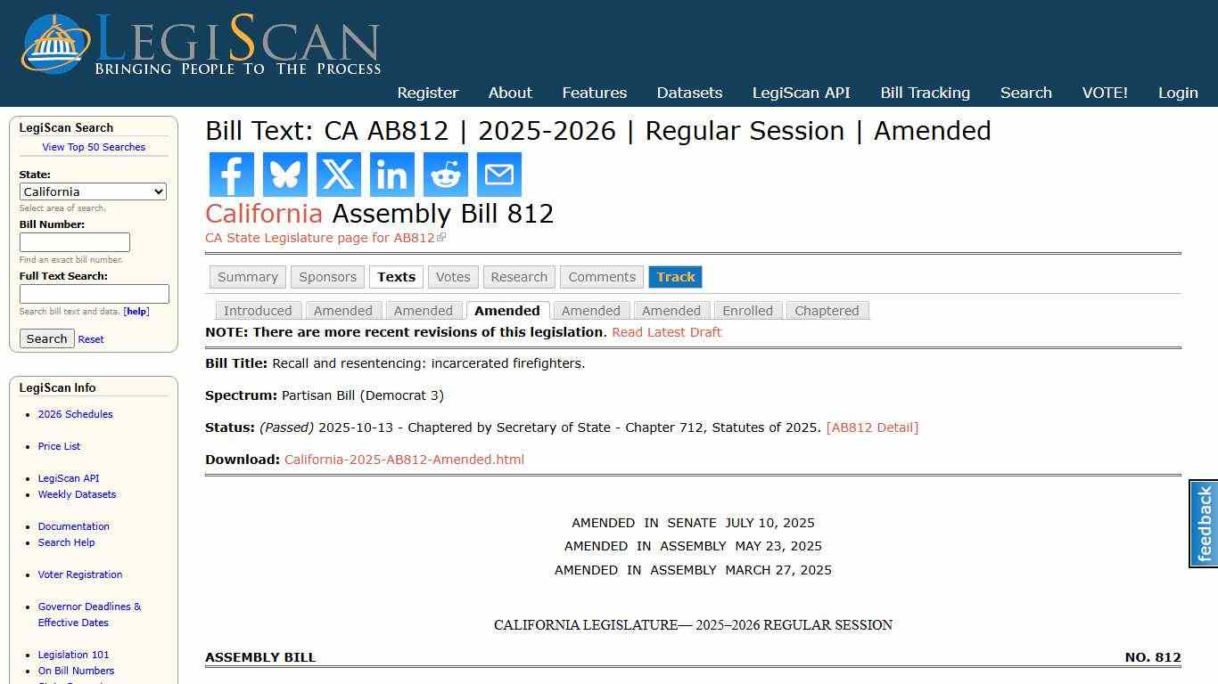 Bill Text: CA AB812 | 2025-2026 | Regular Session | Amended | LegiScan
